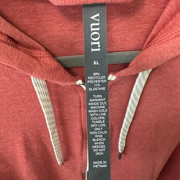 Vuori Rust Zip Up Hoodie with Soft Texture - Picture 2 of 3